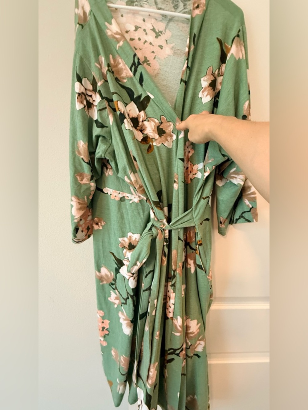 Baby Be Mine Green Floral Robe - Picture 3 of 10